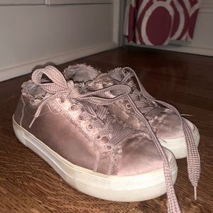 Steve Madden Blush Satin Greyla Distressed Sneaker